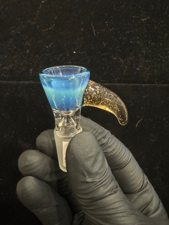 fumed blue finish adds a touch of elegance while the horn details provide a comfortable grip