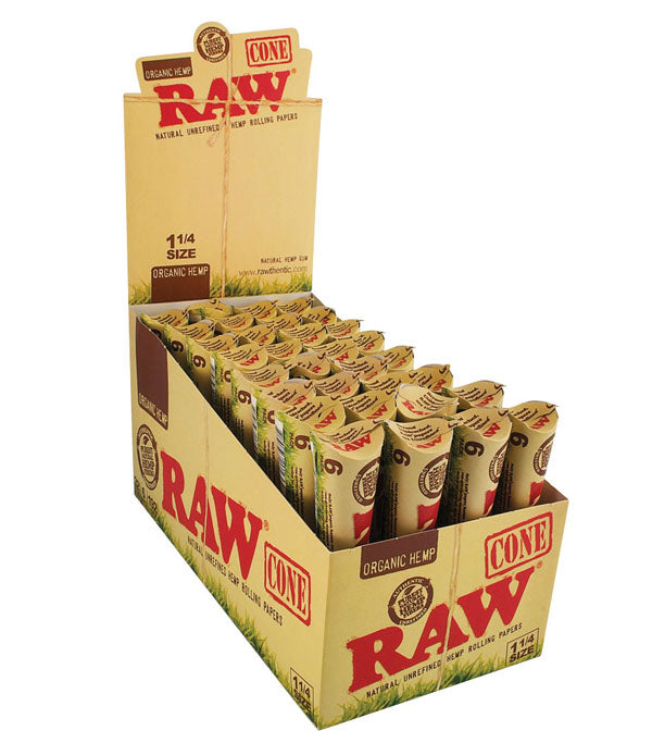 Raw Organic Hemp 32 count, 6 cones per pack