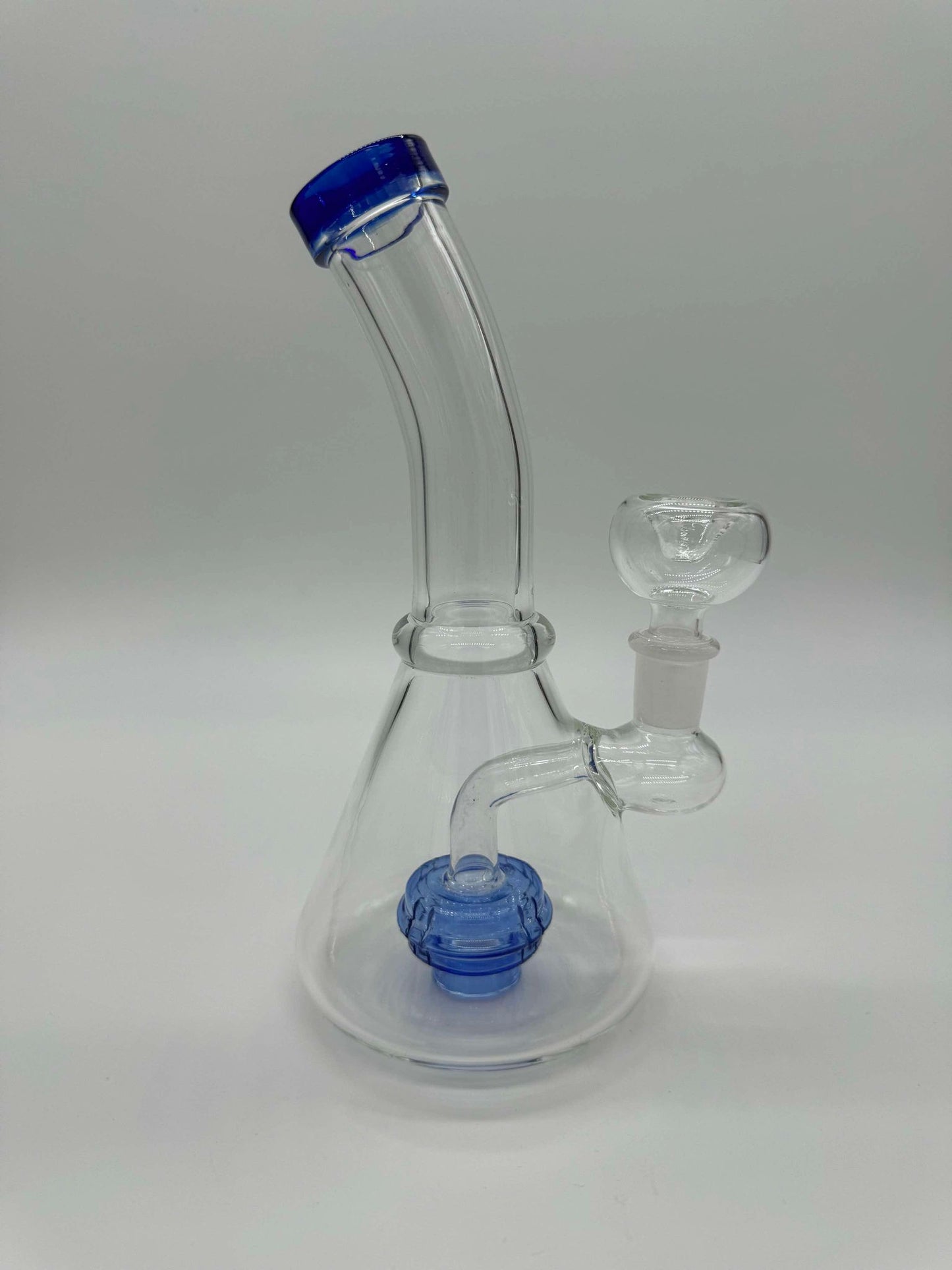 8 Inch Bent With Color Mouth Piece And Shower perc.
