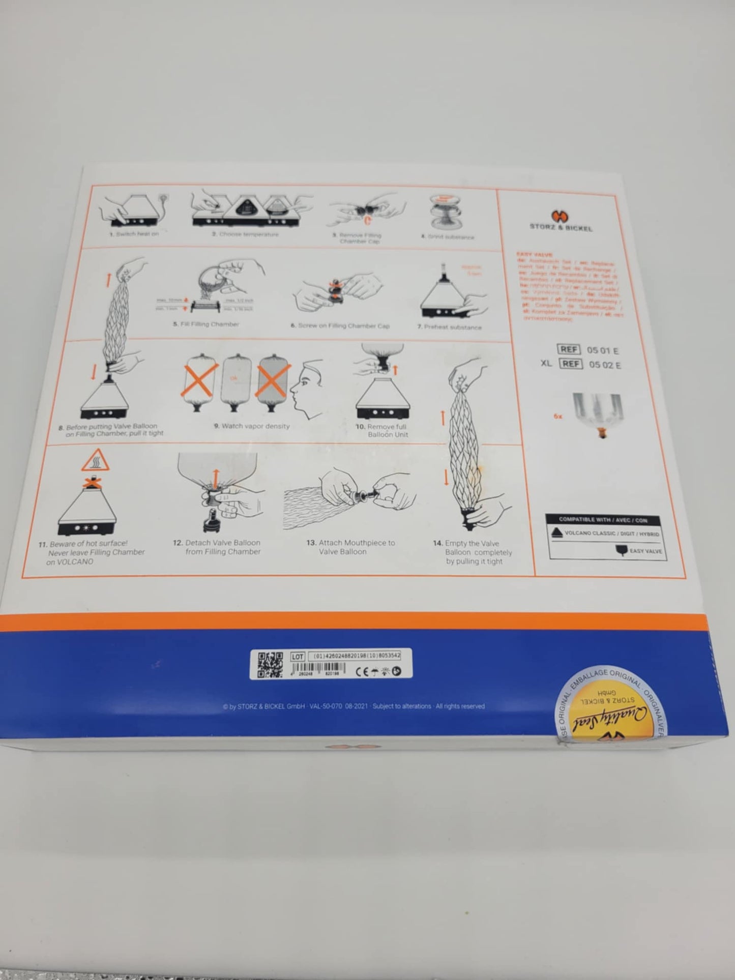 Easy Valve Kit for Storz - Bickel Back of box
