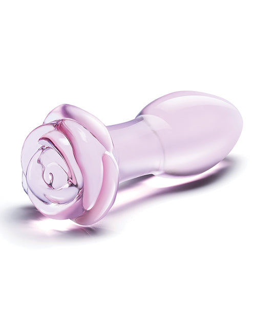 Glas 5 inches Rosebud Glass Butt Plug x2