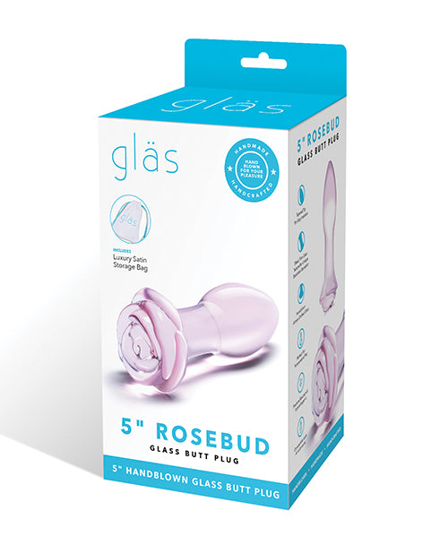 Glas 5 inches Rosebud Glass Butt Plug