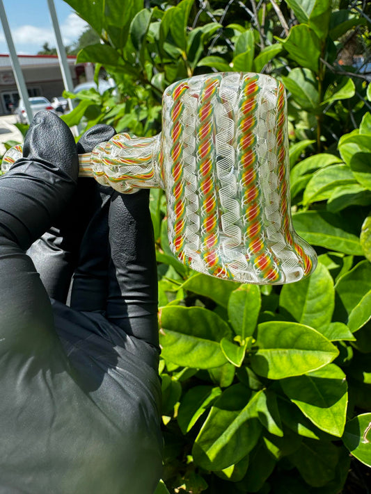 Hammer Pipe by Harold Cooney. Dry hammer with basket weave disn