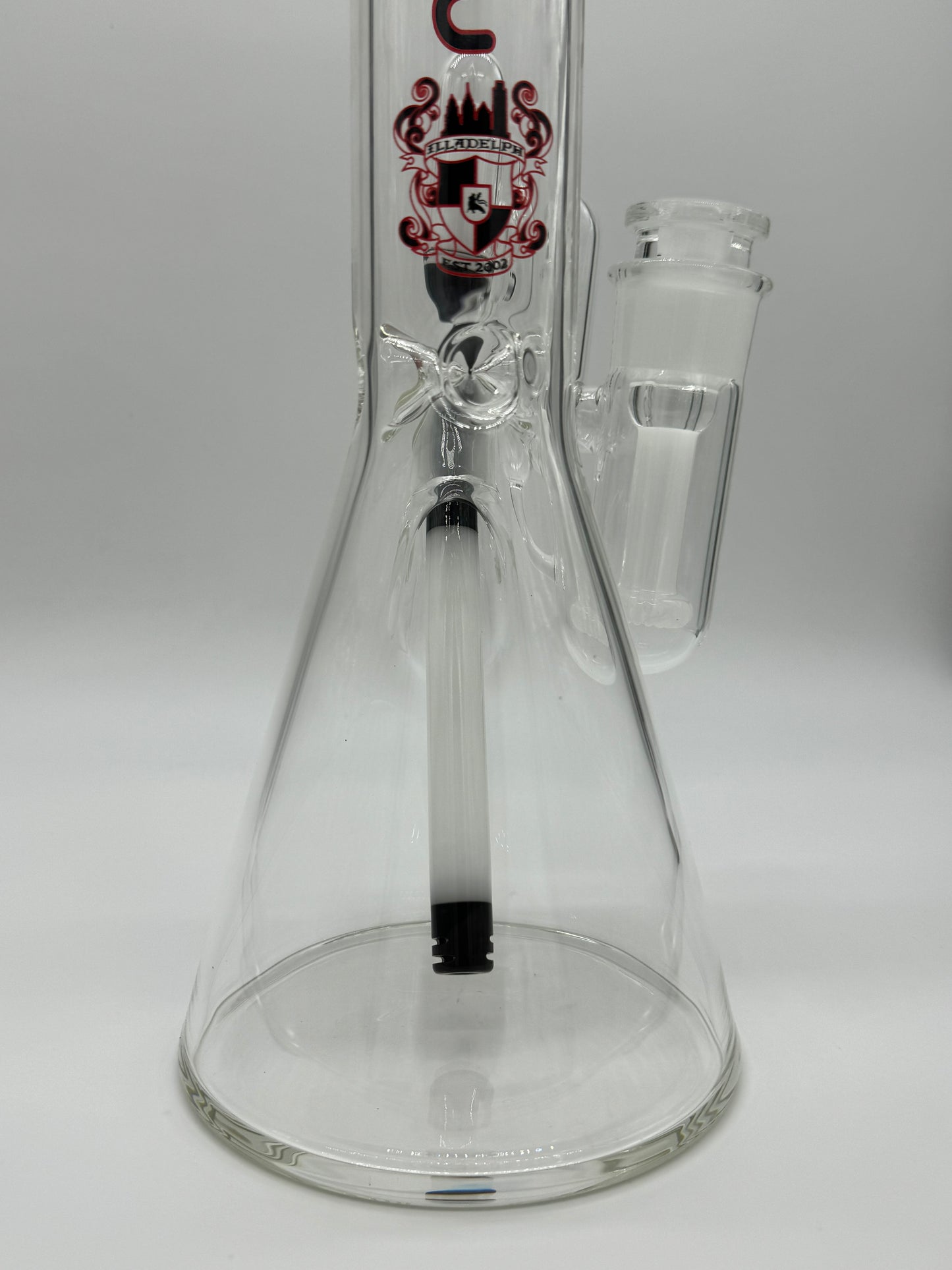 American Glass | Illadelph Beaker 5mm Black/Red w/ Disc Ash Catcher