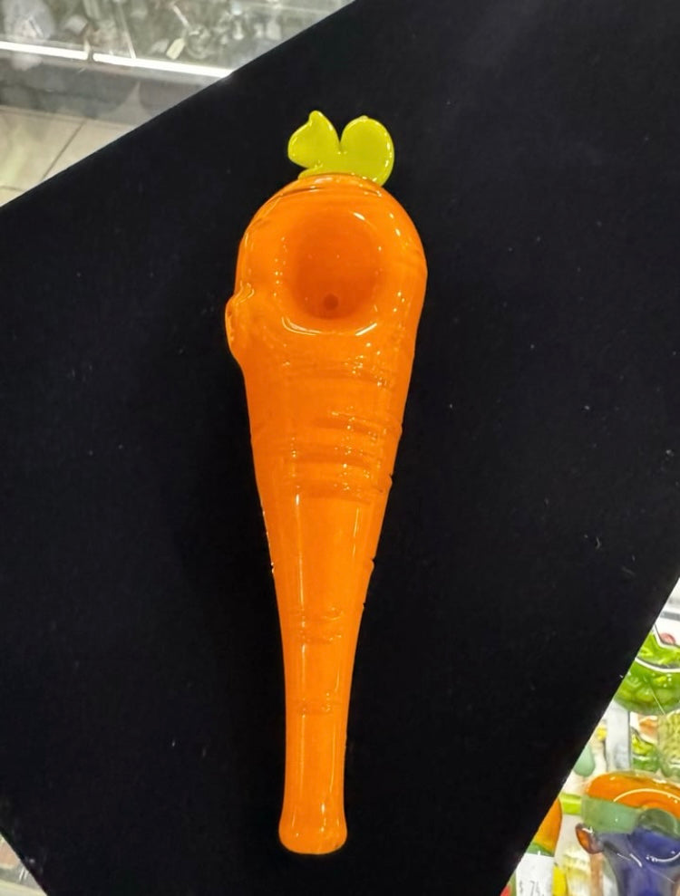 orange Carrot Pipe by Infinite Art Glass