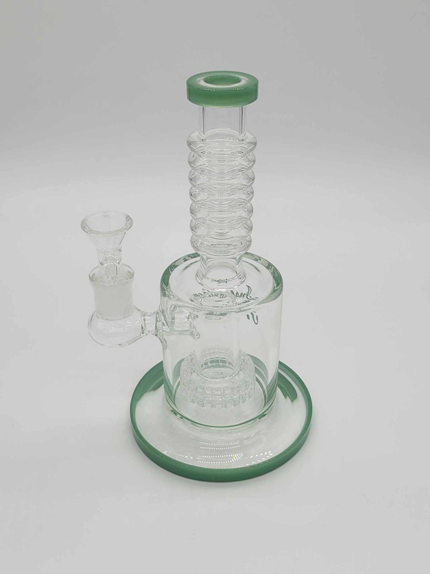Side view, 14mm flower attachment, green accents