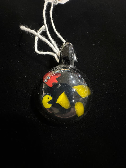 American Pendant by BoroBoys710! This hand-crafted necklace features a stunning Pac-Man ghost design