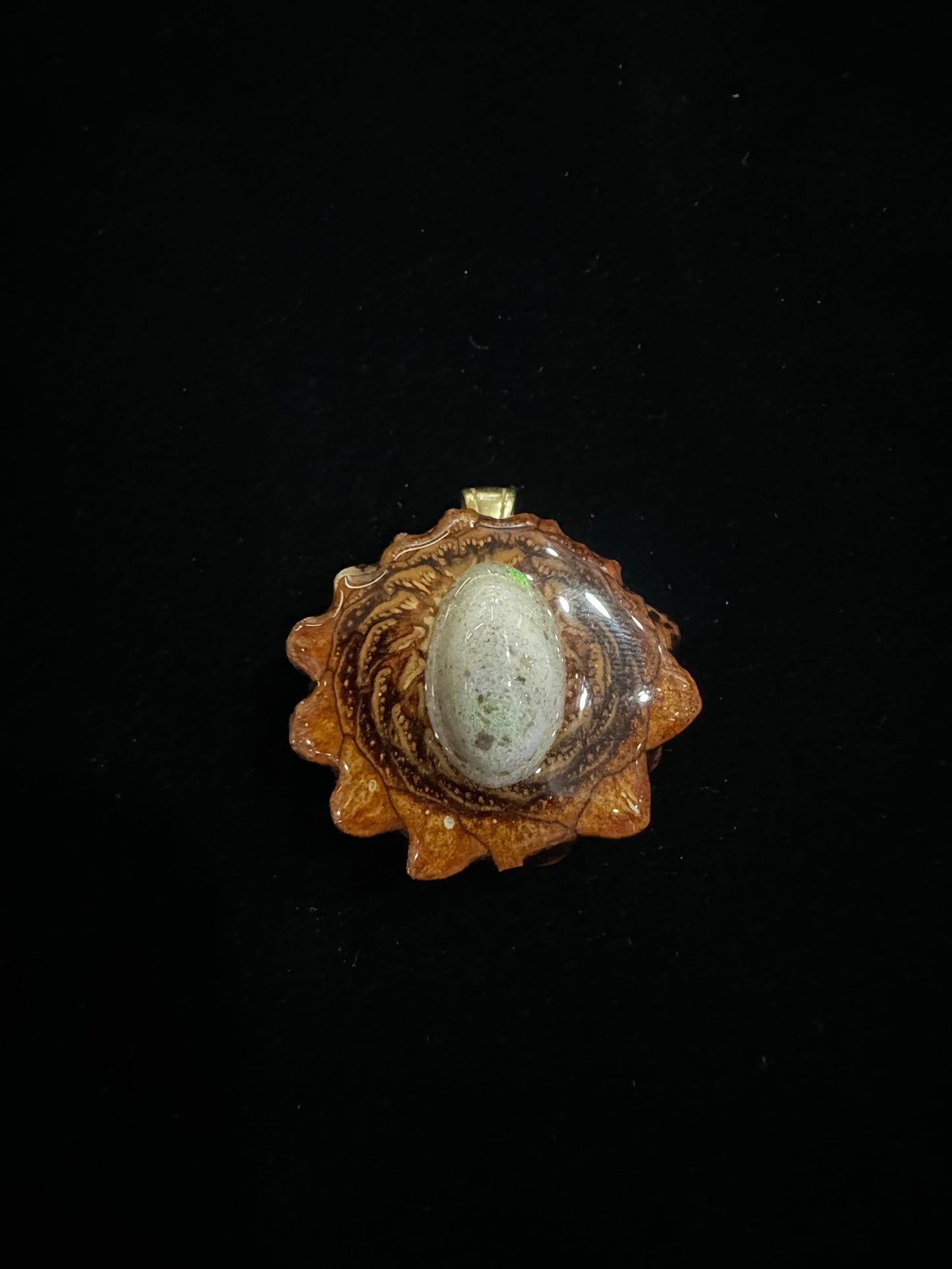 Third Eye Pinecone made of mini black opal!