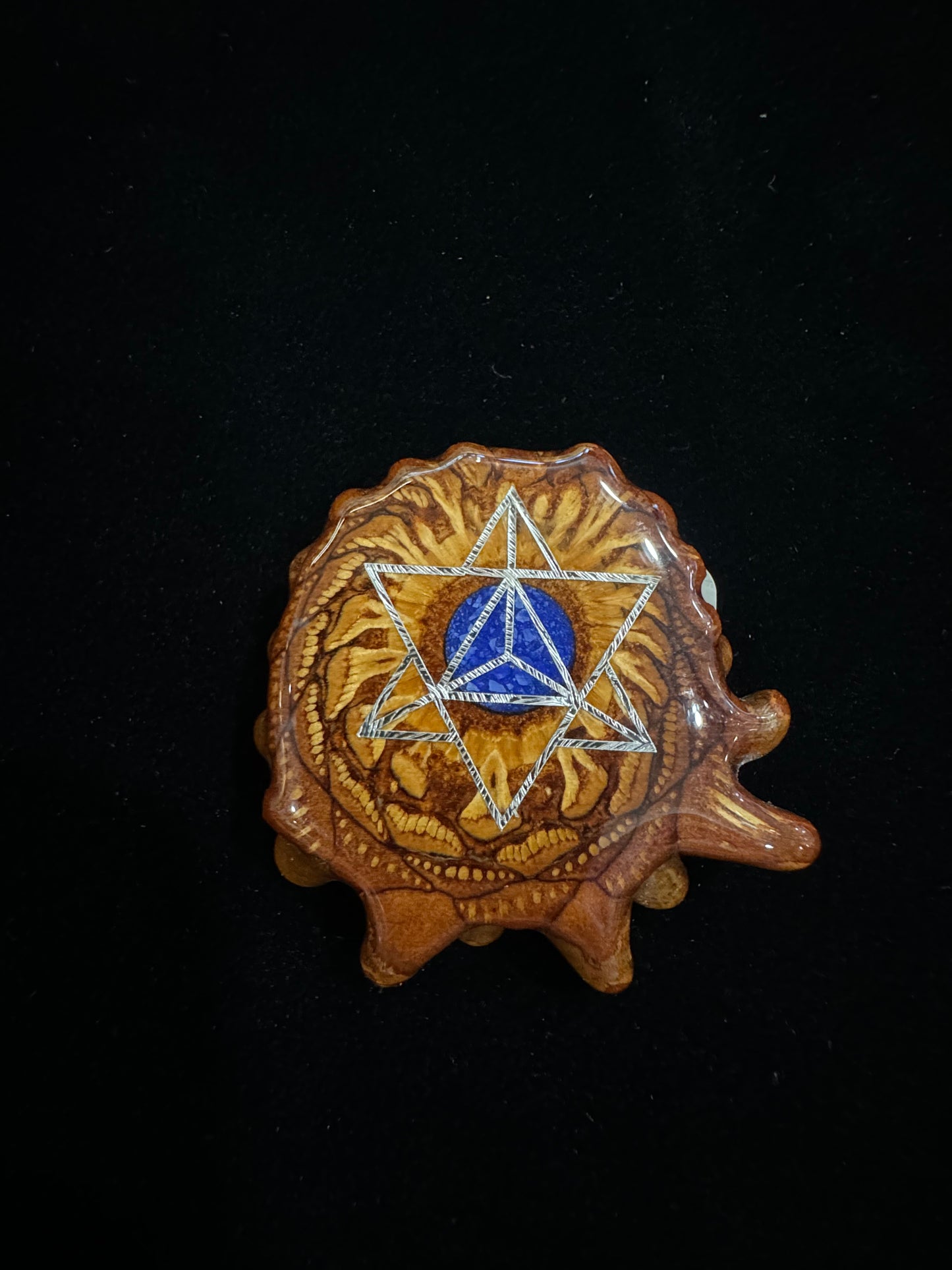 Third Eye Pinecone - pendant is adorned with a silver merkaba