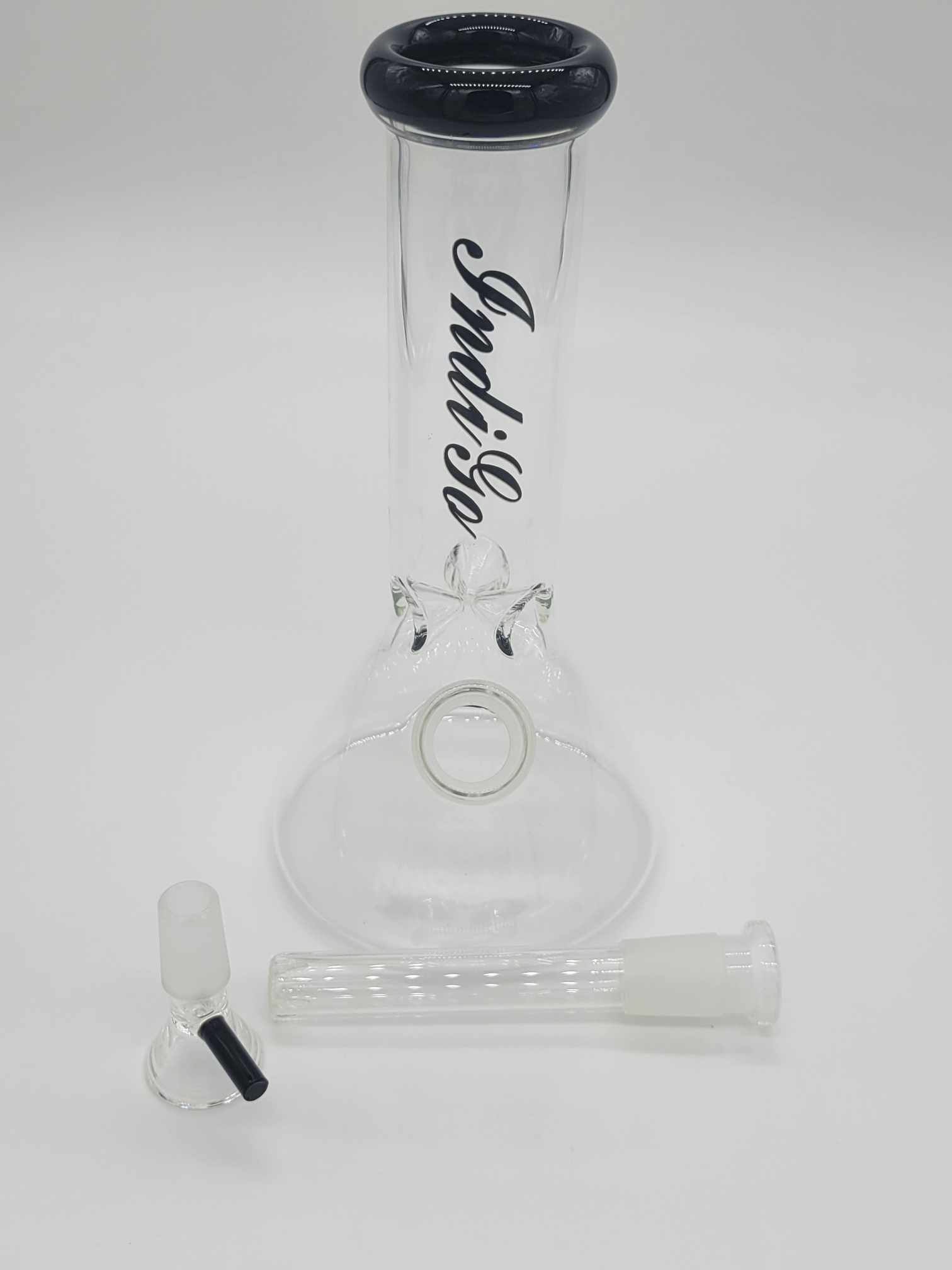 8 inch Black Indico Beaker Bong with removable downste and slide for easy cleaning