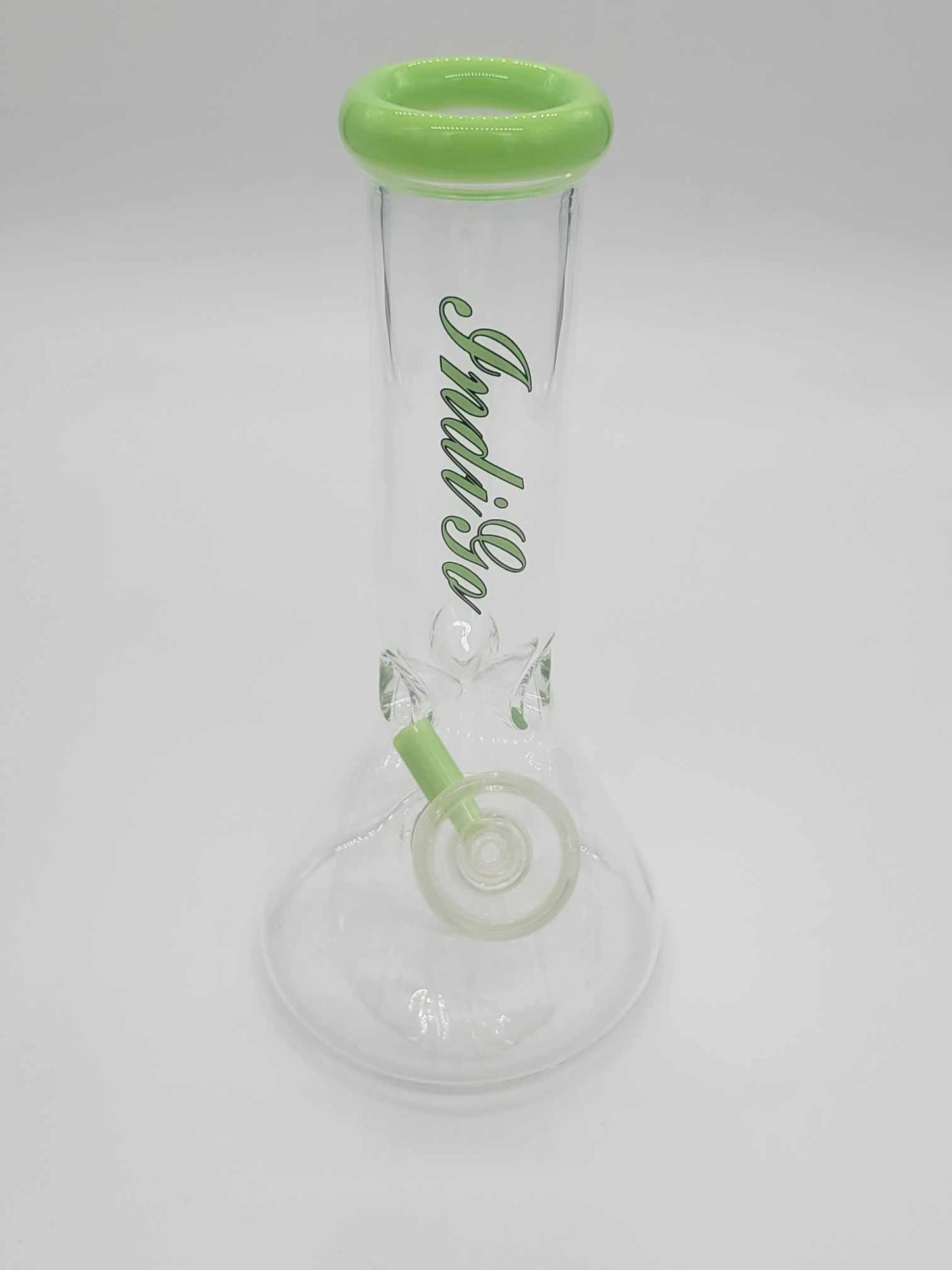 8 inch Indico Beaker Bong Waterpipe. Removable downstem and slide or easy cleaning