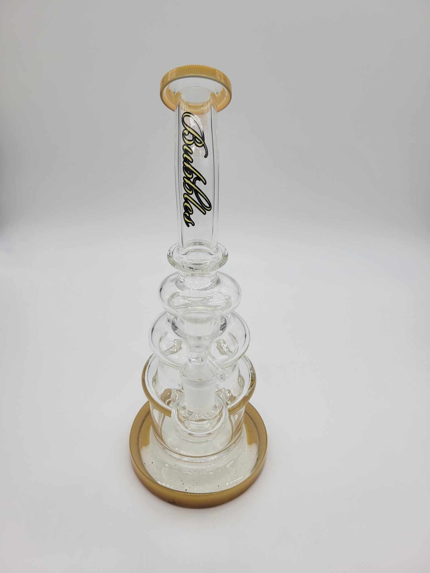 10 inchess tall Bubbler waterpipe with gold accents