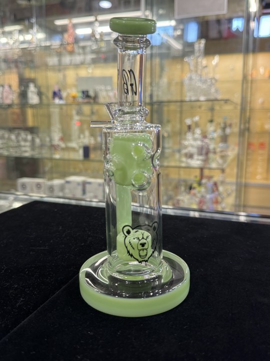 Green Bear Glass waterpipe available at Bohemian Lair