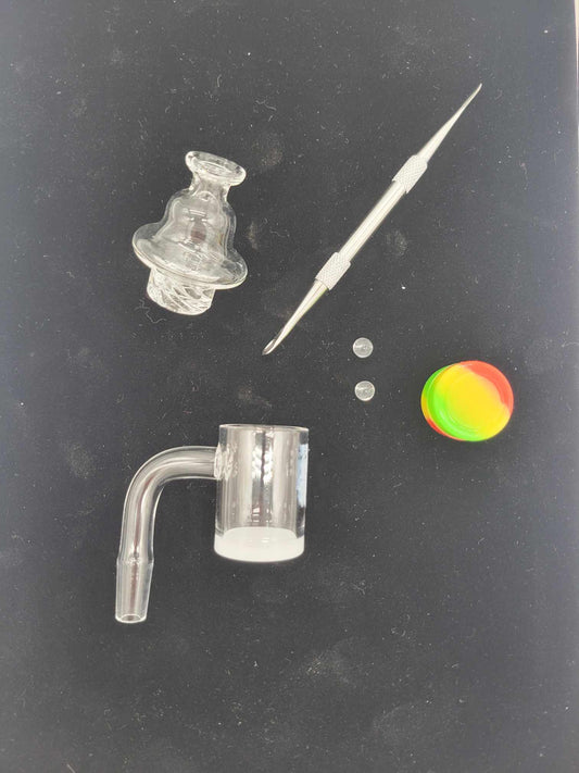 14mm male banger kit with dab tool, pearls, puck and carb cap