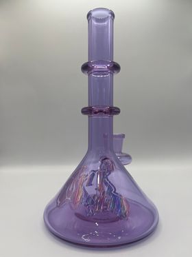 Mr B Glass beaker bottom, purple in color with a 14mm joint  Full color